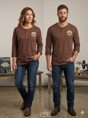 Star Wars Galaxy's Edge Henley Shirt Sz 3X Rebel Alliance Logo Long Sleeve New